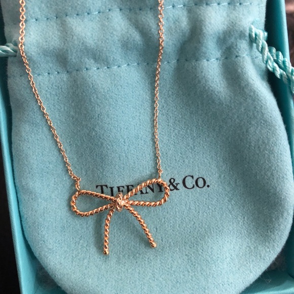 Tiffany & Co. Jewelry - Tiffany & Co 18k Rose Gold Twist Bow Necklace